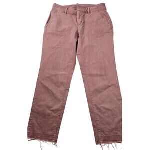 Loft Released Frayed Hem Blush Pink Ankle Chino Pants Sz 6 EUC career casual